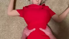 Abspielen Retro 1950er blonde Sekretärin schluckt Spermaload