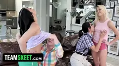 Play Naughty Nerdy Stepsisters Swap Partners And Get Filled With Hot Cum In A Wild Taboo Orgy